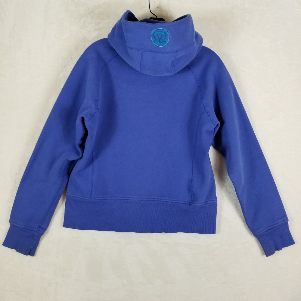 Lululemon Scuba Full Zip Hoodie Cobalt Blue Size 10 Fleece Sweatshirt Jacket - Picture 2 of 7